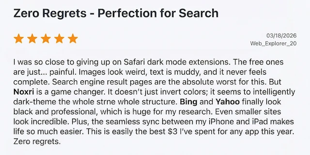 Noxri App Store User Review 1