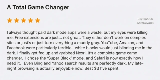 Noxri App Store User Review 5