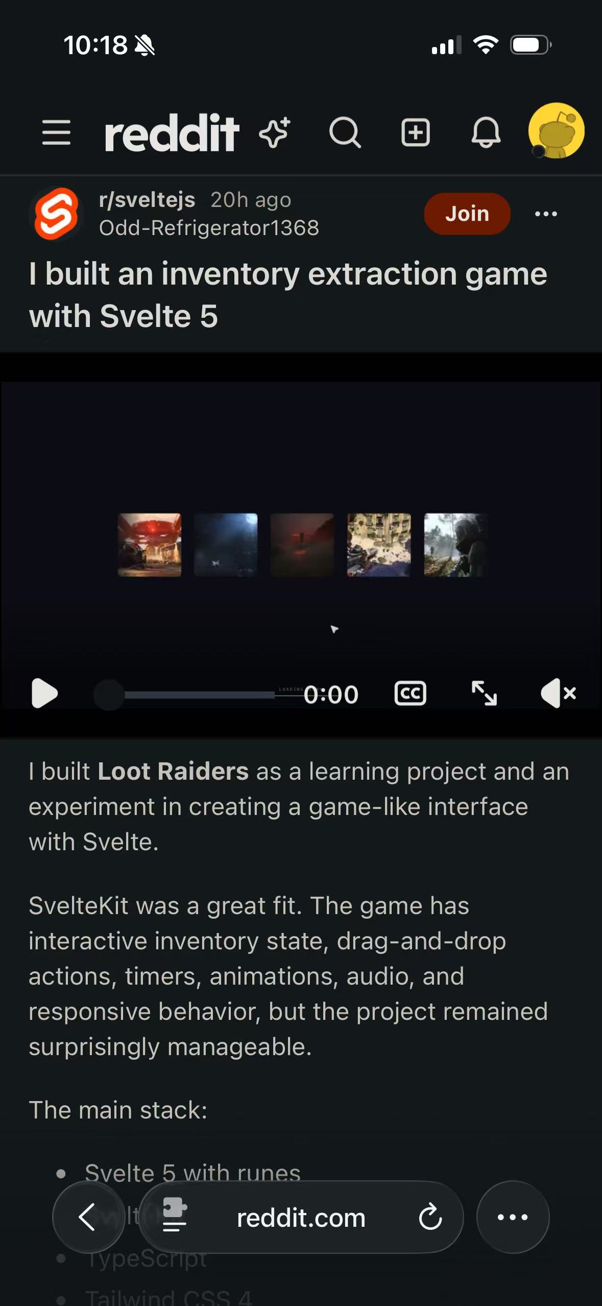Reddit returned to Light and the same public post adapted by a Safari dark mode extension